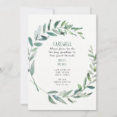 Adieu Sortir de la fête Invitation Olive Feuilles (Devant)