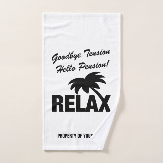 Adieu tension bonjour pension drôle retraite (Serviette à main)