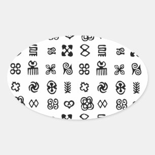 Adinkra Afrikaanse symbolen Ovale Sticker