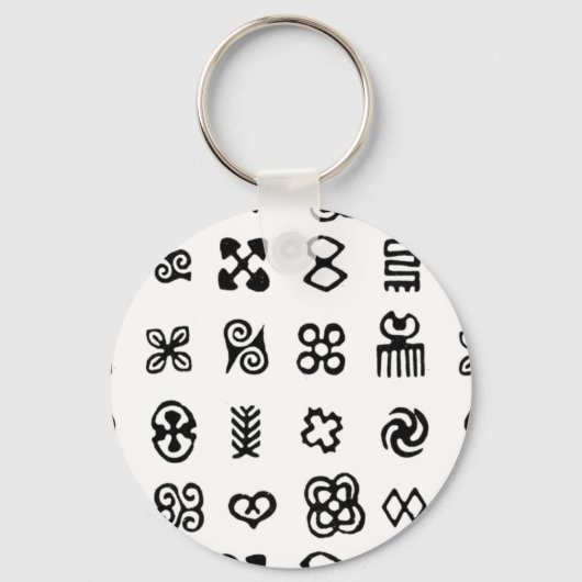 Adinkra Afrikaanse symbolen Sleutelhanger (Voorkant)