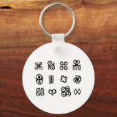 Adinkra Afrikaanse symbolen zwart en wit Sleutelhanger (Achterkant)