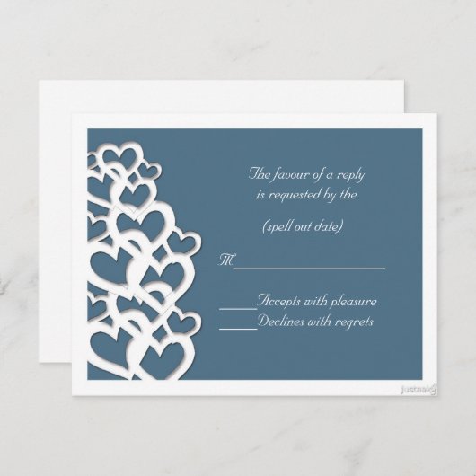 adinkra akoma (hart) agate blue rsvp (Voorkant / Achterkant)