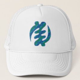 Adinkra Blue Green Kente K16 Gye Nyame Trucker Pet