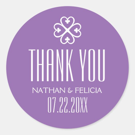 Adinkra Nyame Dua Symbool Lavendel Bruiloft Ronde Sticker (Voorkant)