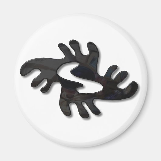 Adinkra-peace-shiny black magneet (Voorkant)