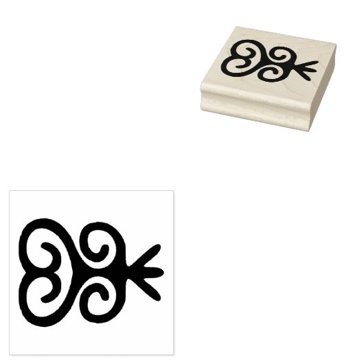 Adinkra Senufo Symbool Rubber Stamp Rubberstempel (Gestempeld)