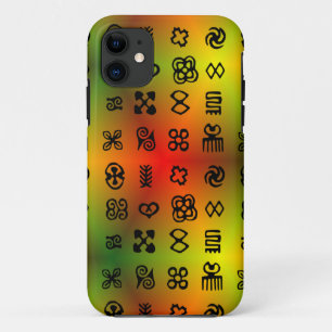 Adinkra-symbolen met Afrikaanse kleuren iPhone 11 Hoesje