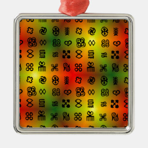 Adinkra-symbolen met Afrikaanse kleuren Metalen Ornament