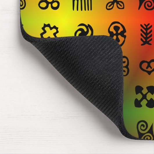 Adinkra-symbolen met Afrikaanse kleuren Muismat (Hoek)