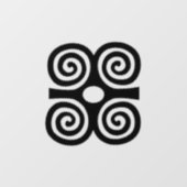 Adinkra Symbool (nederigheid) Venster Cling Raamsticker (Vel)