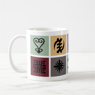 Adinkra Symboolpatroon - Afrikaans Erfgoed Cultuur Koffiemok