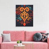 Adinkrasymbool Canvas Afdruk (Insitu (Woonkamer))