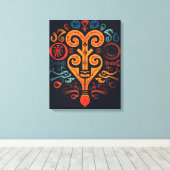 Adinkrasymbool Canvas Afdruk (Insitu (Houten vloer))