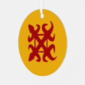 Adinkrasymbool (eenheid) metalen ornament (Voorkant links)