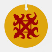 Adinkrasymbool (eenheid) metalen ornament (Achterkant)