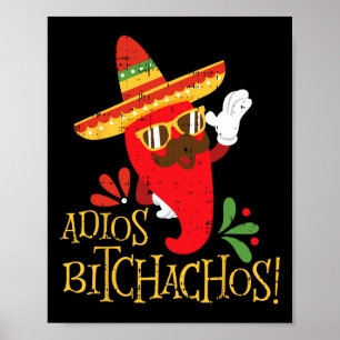Adios Achos Cinco de Mayo Mexicaanse Chili Peppers Poster
