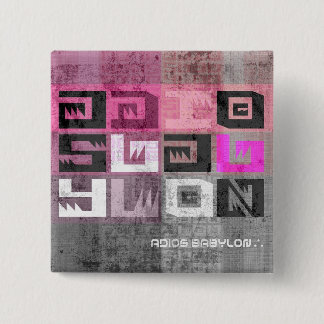 Adios Babylon Records Vierkante Button 5,1 Cm