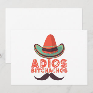 Adios Bitchachos Hoed Retro Cinco De Mayo Kaart