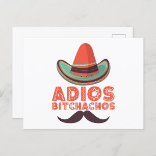 Adios Bitchachos Sombrero Retro Cinco De Mayo Briefkaart
