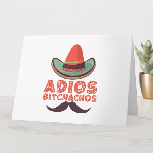 Adios Bitchachos Sombrero Retro Cinco De Mayo Kaart (Kleine Plant)