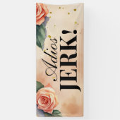 "Adios, eikel"  Bloemen Scheidingsfeest Spandoek (Verticaal)