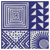 Adire Pattern - Deep Blue and White Stof (Close Up)