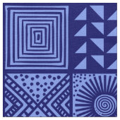 Adire Pattern - Shades of Blue Stof (Close Up)