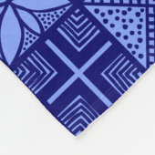 Adire Pattern - Tinten van Blauw Fleece Deken (Hoek)
