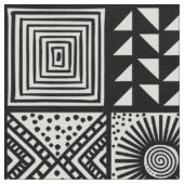 Adire Pattern - Zwart-wit Stof (Close Up)
