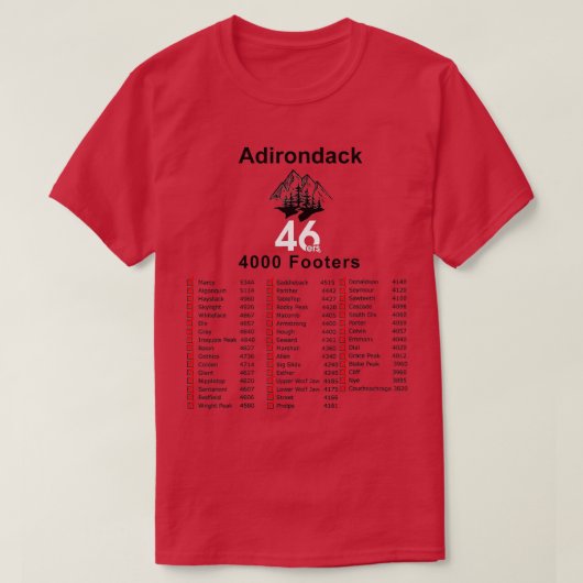 Adirondack 46ers Hiking T-shirt (Design voorkant)