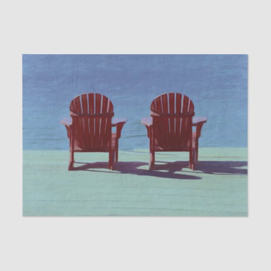 Adirondack Beach Chairs Blauwgroen Blue Rustic Tissuepapier (Voorkant)