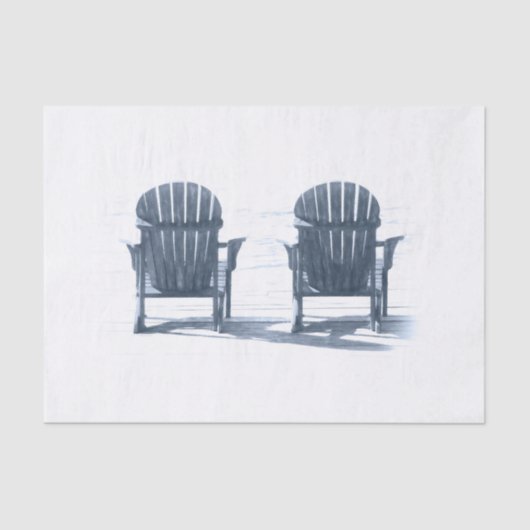 Adirondack Beach Chairs Grey White Rustic Tissuepapier (Voorkant)