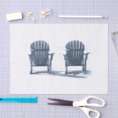Adirondack Beach Chairs Grey White Rustic Tissuepapier (Craft)