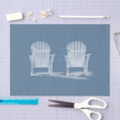 Adirondack Beach Chairs Light Blue White Rustic Tissuepapier (Craft)