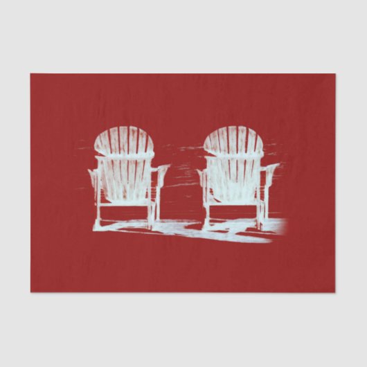 Adirondack Beach Chairs Red White Rustic Tissuepapier (Voorkant)