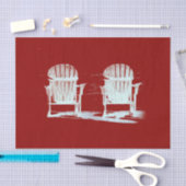 Adirondack Beach Chairs Red White Rustic Tissuepapier (Craft)