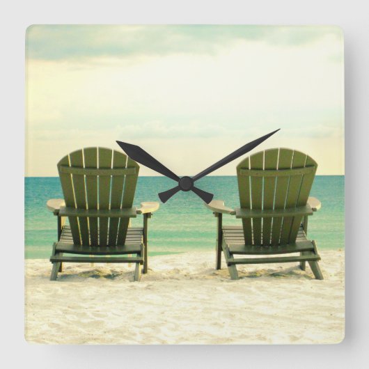 Adirondack Beach Chairs Wall klok (Voorkant)