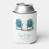 Adirondack Beach Chairs White Blauwgroen Wedding Blikjeskoeler (Blikje Achterkant)