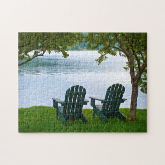 Adirondack Chairs facing a Lake - Photography Legpuzzel (Horizontaal)