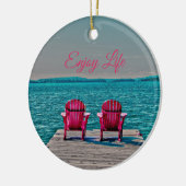 Adirondack Chairs genieten van het leven in de Cot Keramisch Ornament (Links)