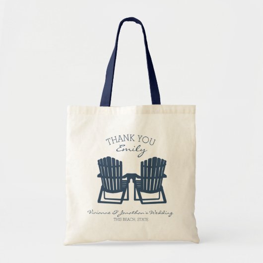 Adirondack Chairs Navy Blue Tote Bag (Voorkant)