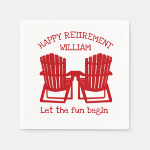 Adirondack Chairs Navy Red Retirement Napkins Servet