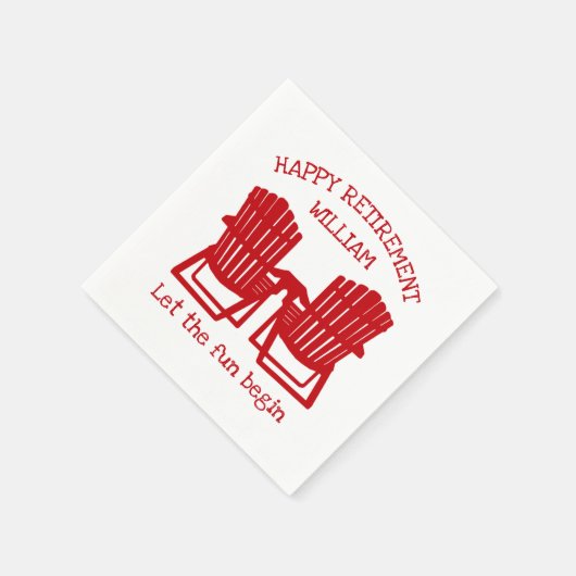 Adirondack Chairs Navy Red Retirement Napkins Servet (Hoek)