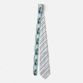 Adirondack Chairs Pattern Navy Blue en Aqua Stropdas (Achterkant)