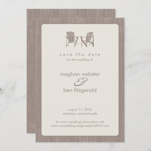 Adirondack Chairs Wedding Save the Date (Voorkant / Achterkant)