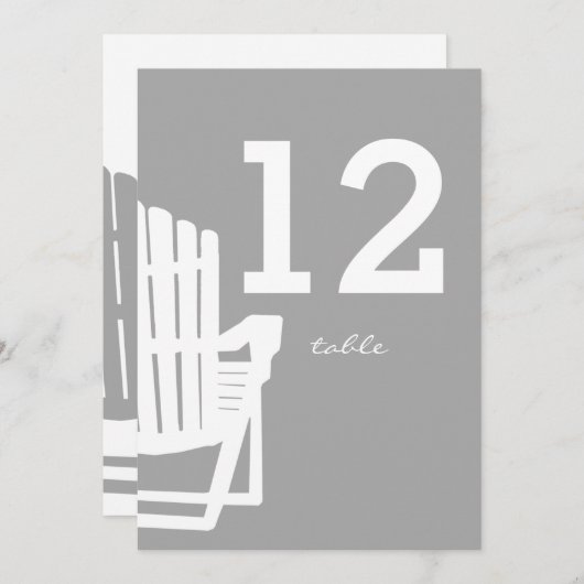 Adirondack Chaise Numéro de table Gris (Devant / Derrière)