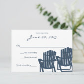 Adirondack Chaises Blue Beach Mariage Carte de rép (Debout devant)