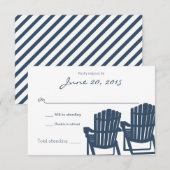Adirondack Chaises Blue Beach Mariage Carte de rép (Devant / Derrière)