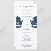 Adirondack Chaises Blue Beach Wedding Programme (Devant / Derrière)