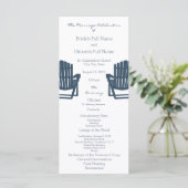 Adirondack Chaises Blue Beach Wedding Programme (Debout devant)